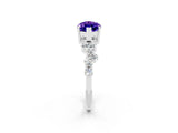 White gold Marquise Cut Diamond Cluster Pavé Band with Four-Prong Setting_2