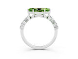 White gold Marquise Cut Diamond Cluster Pavé Band with Four-Prong Setting_3