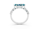 White gold Marquise Cut Diamond Cluster Pavé Band with Four-Prong Setting_3