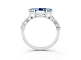White gold Marquise Cut Diamond Cluster Pavé Band with Four-Prong Setting_3