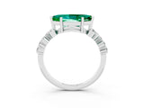 White gold Marquise Cut Diamond Cluster Pavé Band with Four-Prong Setting_3