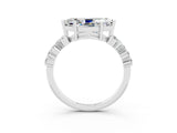 White gold Marquise Cut Diamond Cluster Pavé Band with Four-Prong Setting_3