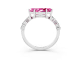 White gold Marquise Cut Diamond Cluster Pavé Band with Four-Prong Setting_3