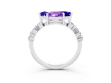 White gold Marquise Cut Diamond Cluster Pavé Band with Four-Prong Setting_3