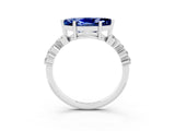 White gold Marquise Cut Diamond Cluster Pavé Band with Four-Prong Setting_3