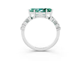 White gold Marquise Cut Diamond Cluster Pavé Band with Four-Prong Setting_3