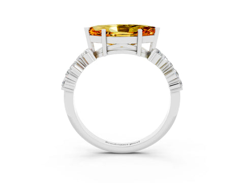 White gold Marquise Cut Diamond Cluster Pavé Band with Four-Prong Setting_3
