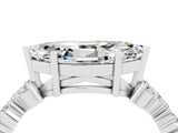 White gold Marquise Cut Diamond Cluster Pavé Band with Four-Prong Setting_4