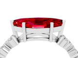 White gold Marquise Cut Diamond Cluster Pavé Band with Four-Prong Setting_4