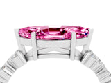 White gold Marquise Cut Diamond Cluster Pavé Band with Four-Prong Setting_4