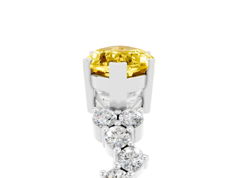 White gold Marquise Cut Diamond Cluster Pavé Band with Four-Prong Setting_5