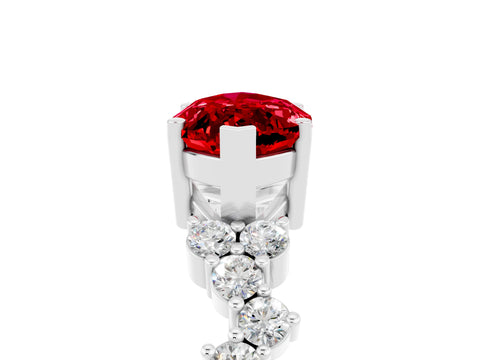 White gold Marquise Cut Diamond Cluster Pavé Band with Four-Prong Setting_5