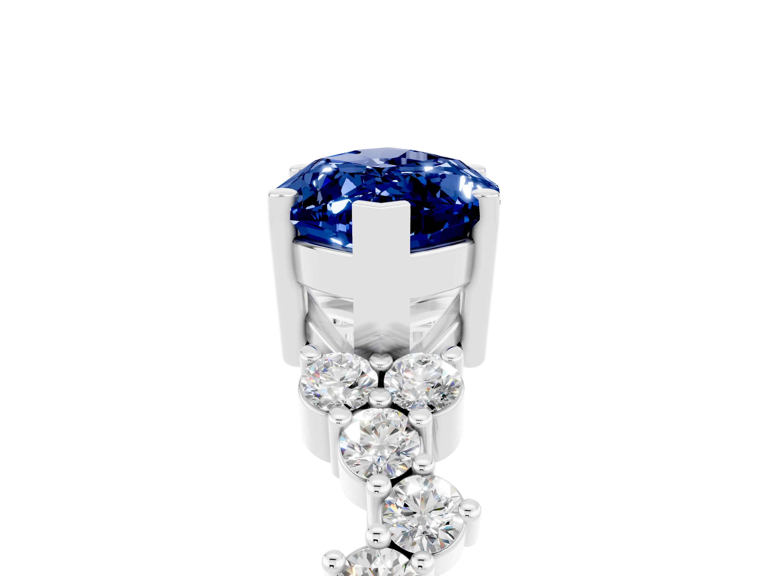 White gold Marquise Cut Diamond Cluster Pavé Band with Four-Prong Setting_5