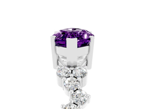 White gold Marquise Cut Diamond Cluster Pavé Band with Four-Prong Setting_5