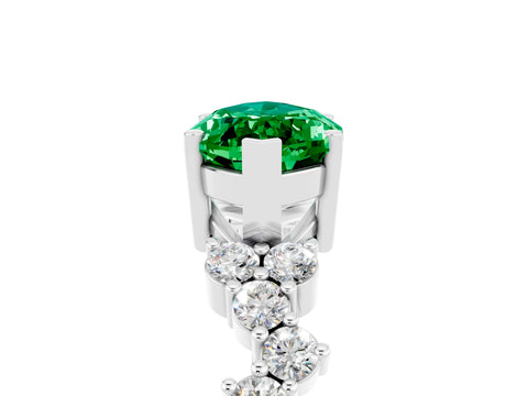 White gold Marquise Cut Diamond Cluster Pavé Band with Four-Prong Setting_5
