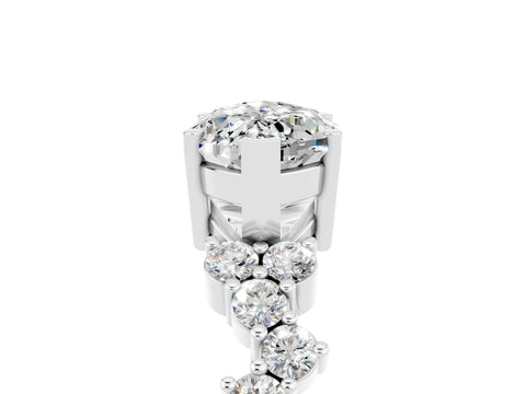 White gold Marquise Cut Diamond Cluster Pavé Band with Four-Prong Setting_5