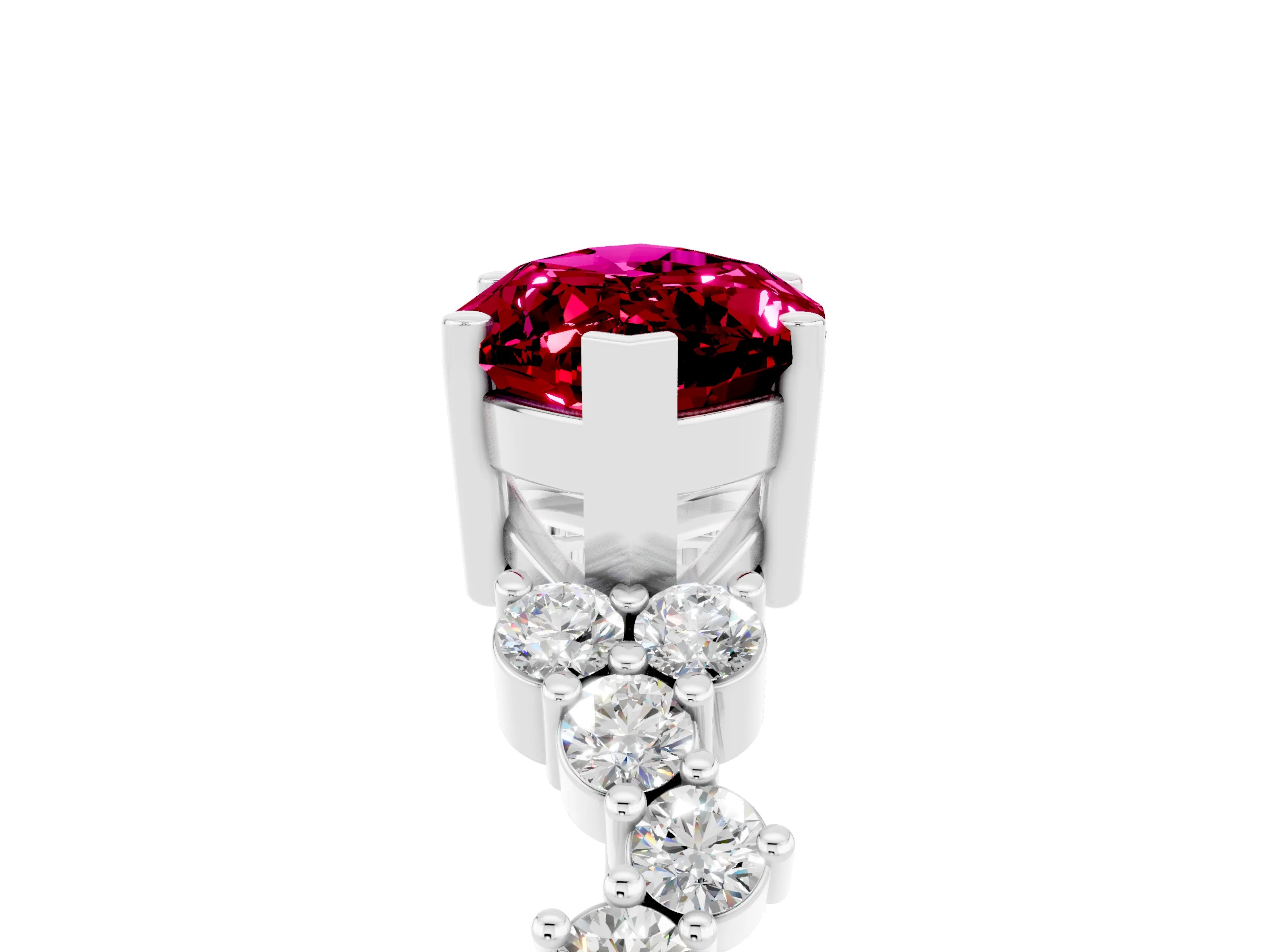 White gold Marquise Cut Diamond Cluster Pavé Band with Four-Prong Setting_5