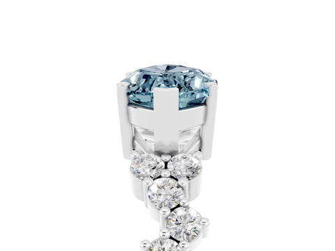 White gold Marquise Cut Diamond Cluster Pavé Band with Four-Prong Setting_5