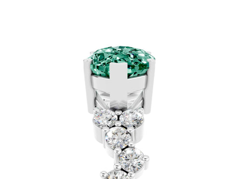 White gold Marquise Cut Diamond Cluster Pavé Band with Four-Prong Setting_5