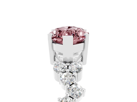 White gold Marquise Cut Diamond Cluster Pavé Band with Four-Prong Setting_5