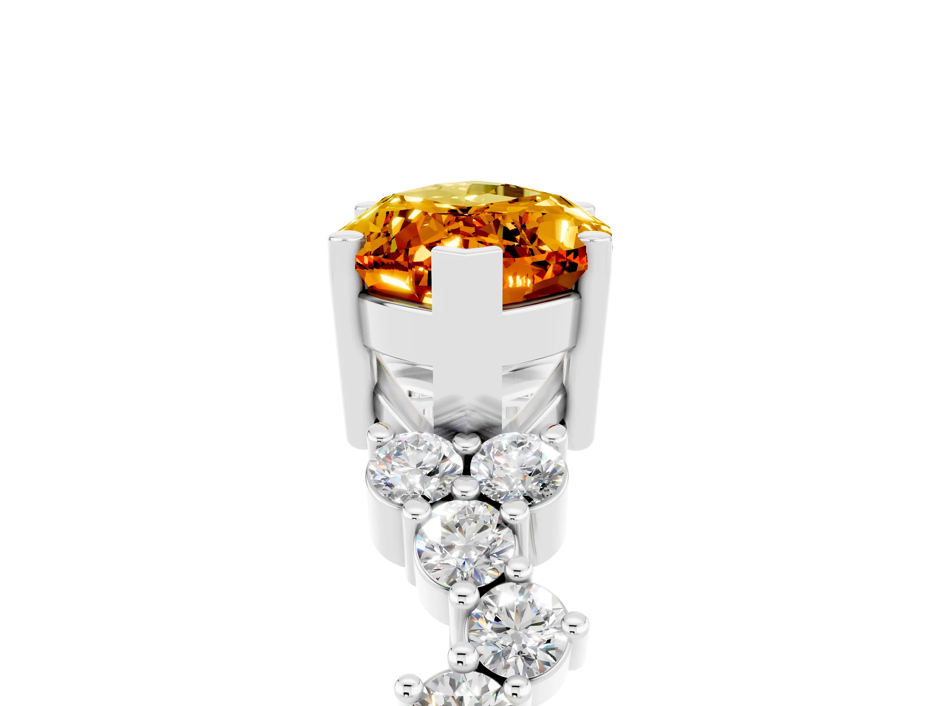 White gold Marquise Cut Diamond Cluster Pavé Band with Four-Prong Setting_5