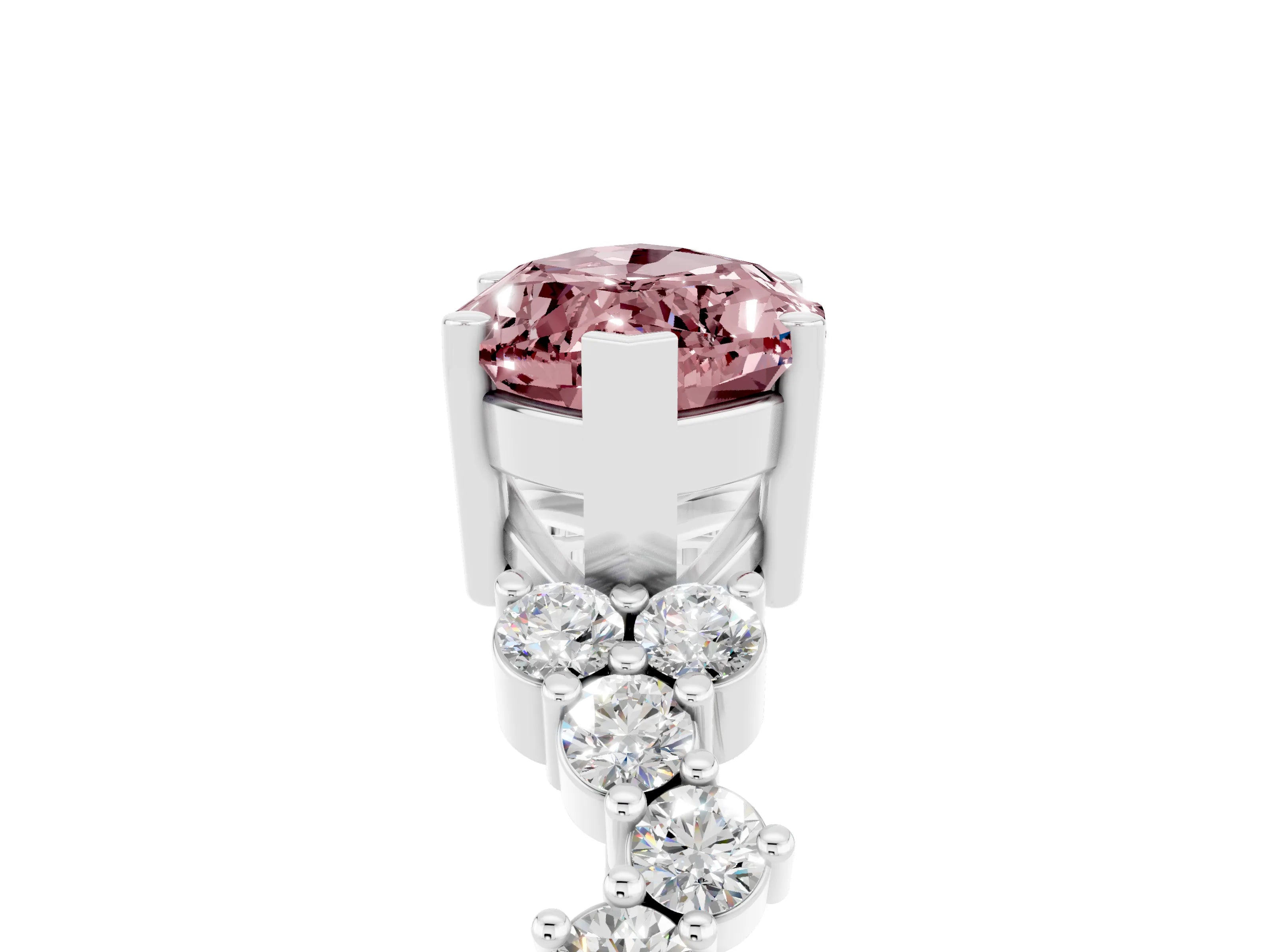 White gold Marquise Cut Diamond Cluster Pavé Band with Four-Prong Setting_5