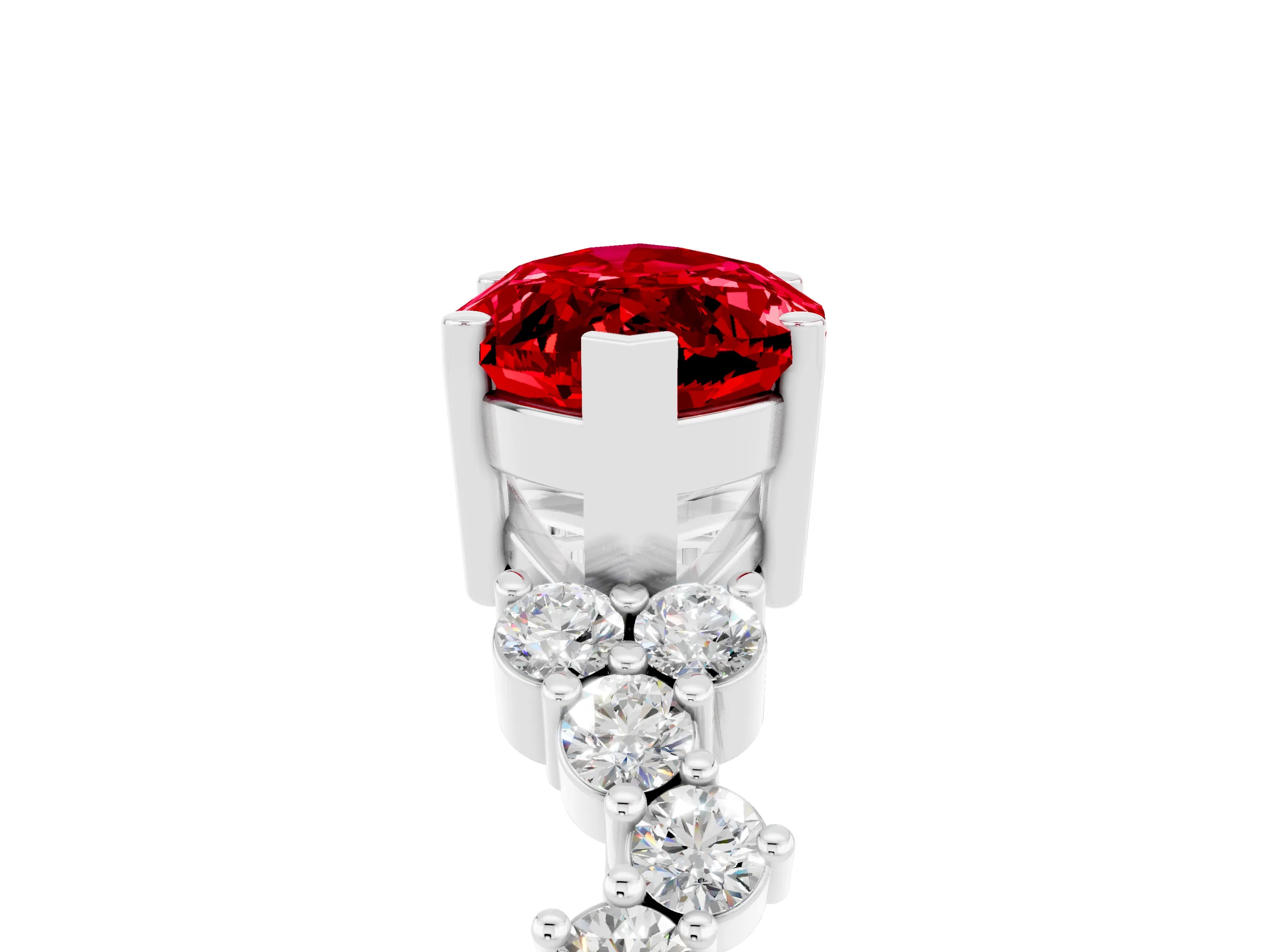 White gold Marquise Cut Diamond Cluster Pavé Band with Four-Prong Setting_5