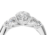 White gold Marquise Cut Diamond Cluster Ring with Round Accent Stones and Prong Setting on a Classic Band_135