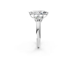 White gold Marquise Cut Diamond Cluster Ring with Round Accent Stones and Prong Setting on a Classic Band_137
