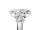 White gold Marquise Cut Diamond Cluster Ring with Round Accent Stones and Prong Setting on a Classic Band_140