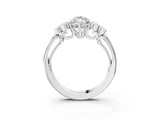 White gold Marquise Cut Diamond Engagement Ring with Bezel Set Round Side Stones and Prong Setting_75