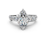 White gold Marquise Cut Diamond Engagement Ring with Pavé Band and Four-Prong Setting_41
