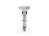 White gold Marquise Cut Diamond Engagement Ring with Pavé Band and Four-Prong Setting_43