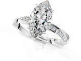 White gold Marquise Cut Diamond Engagement Ring with Side Stone Accents and Four-Prong Setting_109
