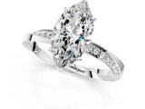 White gold Marquise Cut Diamond Engagement Ring with Side Stone Accents and Four-Prong Setting_14