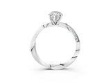 14K White Gold 0.75 Carat D VVS1 Marquise Diamond Engagement Ring with Side Stone Accents and Four-Prong Setting