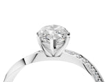 White gold Marquise Cut Diamond Engagement Ring with Side Stone Accents and Four-Prong Setting_184