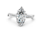 White gold Marquise Cut Diamond Engagement Ring with Side Stone Accents and Four-Prong Setting_59