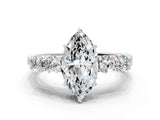 White gold Marquise Cut Diamond Five-Stone Prong Set White Gold Ring_49