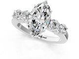 White gold Marquise Cut Diamond Five-Stone Prong Set White Gold Ring_51