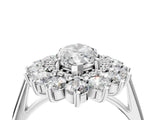 White gold Marquise Cut Diamond Floral Double Halo Engagement Ring with Prong Setting_47