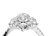 White gold Marquise Cut Diamond Floral Halo Pave Band with Prong Setting_38