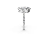 White gold Marquise Cut Diamond Halo Engagement Ring with Pavé Band and Prong Setting_29