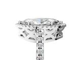 White gold Marquise Cut Diamond Halo Engagement Ring with Pavé Band and Prong Setting_32
