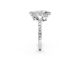 White gold Marquise Cut Diamond Halo Pave Band with Four-Prong Setting_5