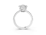 White gold Marquise Cut Diamond Halo Pave Band with Four-Prong Setting_6