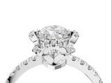 White gold Marquise Cut Diamond Halo Pave Band with Four-Prong Setting_7