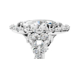White gold Marquise Cut Diamond Halo Ring with Pavé Band and Four-Prong Setting_68