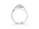 White gold Marquise Cut Diamond Halo Ring with Pear Side Stones and Prong Setting_76