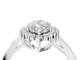 White gold Marquise Cut Diamond Halo Ring with Round Brilliant Halo and Solitaire Band_118